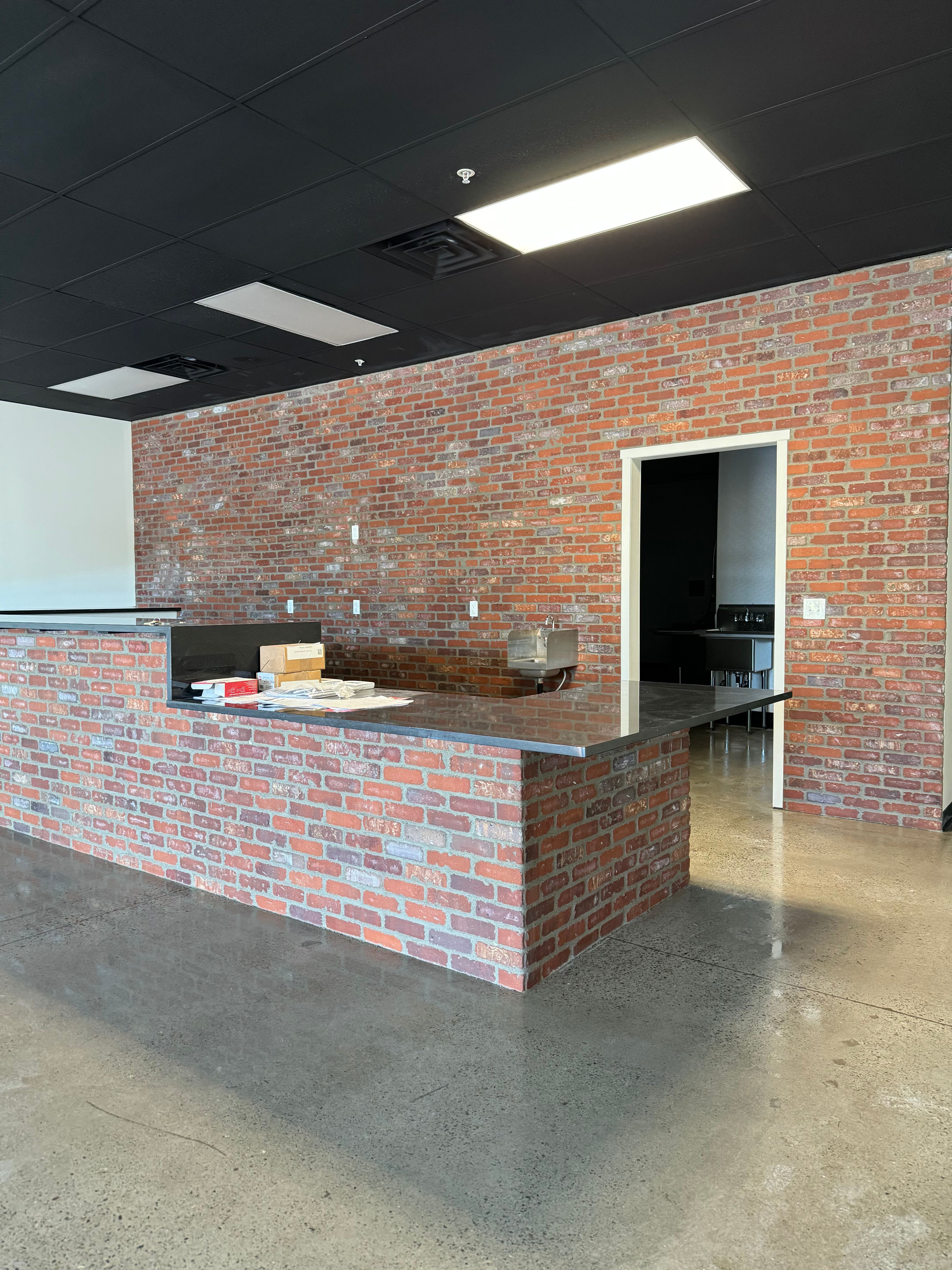 Commercial Space with Brick Counter